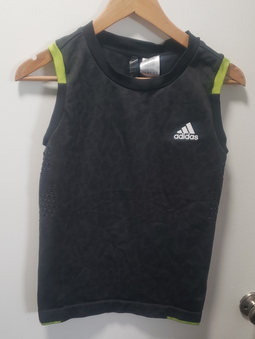 adidas Workout Essentials Leopard Print Tank Top Men's Black & Green Medium